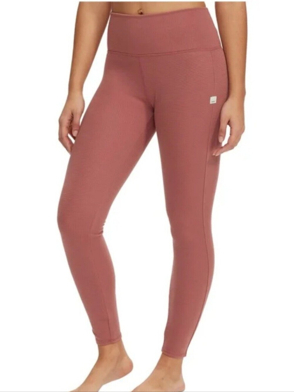 Vuori Bayview Thermal Leggings Rosewood Waffle Knit Moisture Wicking Size Large